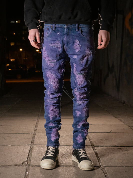 Fialové jeans - cherry tree