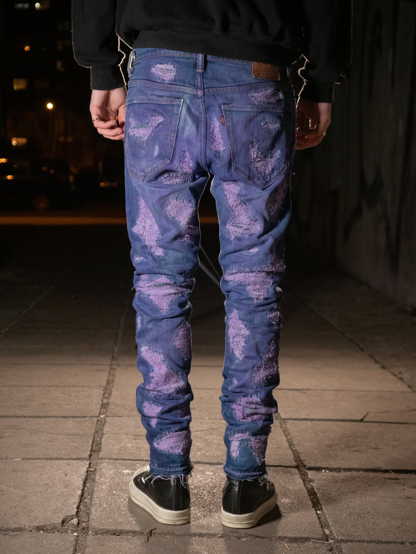 Fialové jeans - cherry tree
