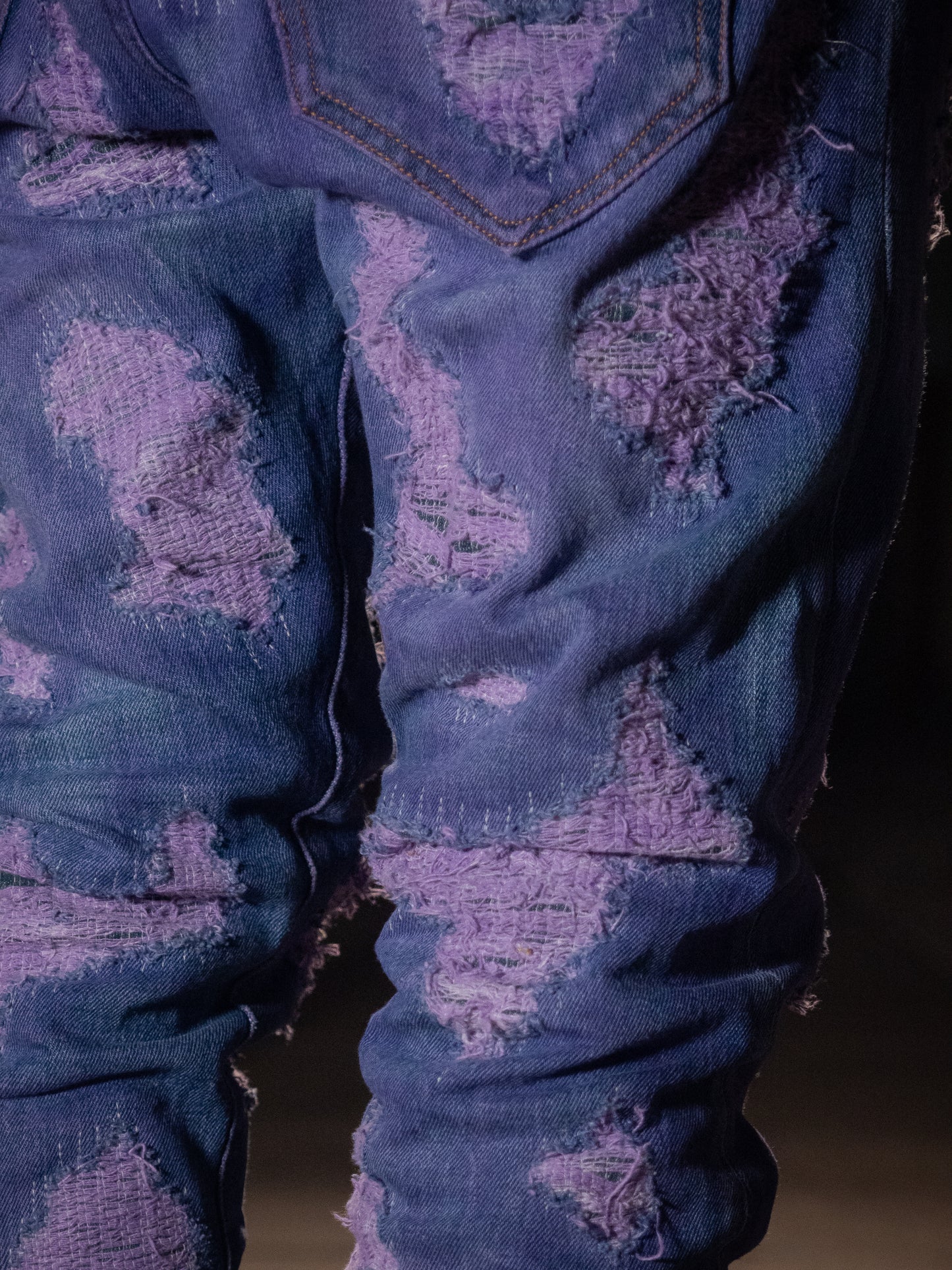 Fialové jeans - cherry tree