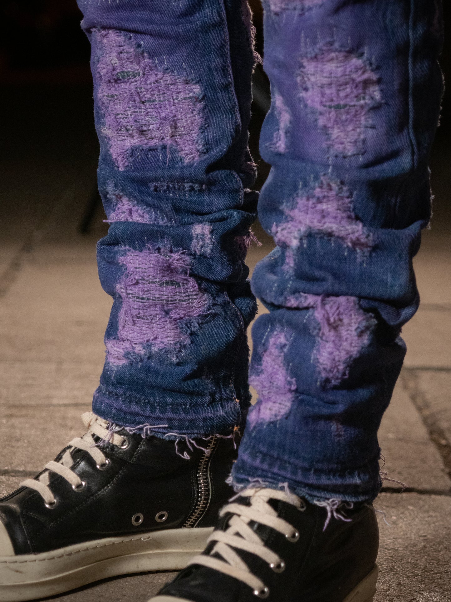 Fialové jeans - cherry tree
